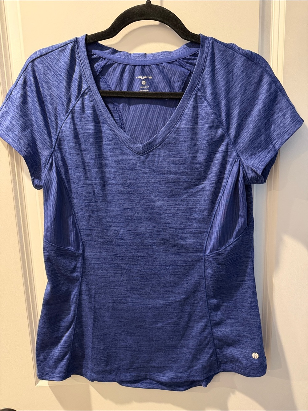 lululemon athletica Women's Heathered Royal Blue V-Neck Active Tee
